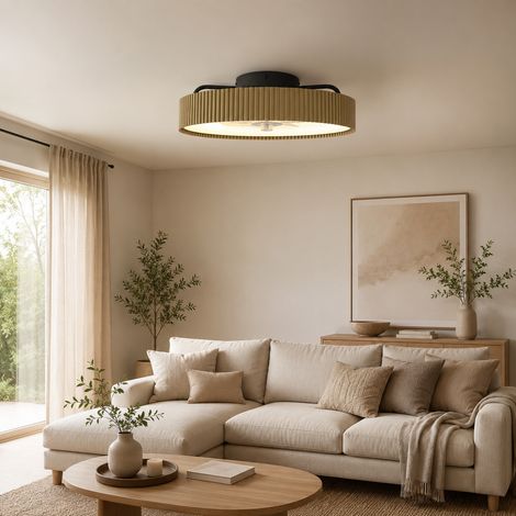 Ventilateur de plafond avec lumière THOMSON ALMA avec 7 pales, diamètre de 50 cm et télécommande incluse