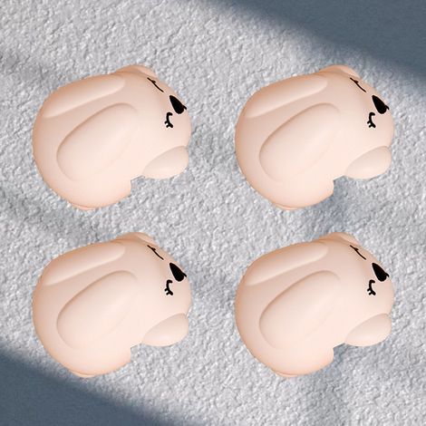 Set mit 4 Eckenschützern, Sicherheitspuffern, Cartoon-Design, Kindersicherheit, Eckenschützern für Möbel, rosa Hase. (1/5)