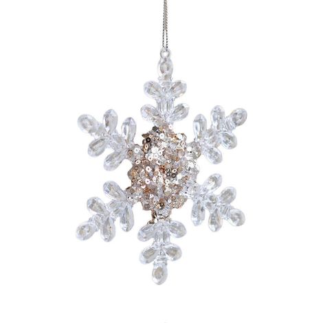 Pendentifs flocons de neige, décorations de Noël artisanales, pendentif sapin de Noël, faux flocons de neige d'hiver pour la fête du Nouvel An, décoration de fête de fin d'année-Style A (1/5)