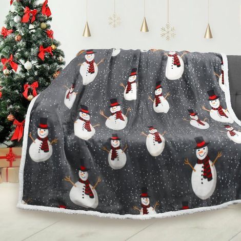Christmas Sherpa Sofa Bed Cover, Ultra Soft and Cozy, Festive Decor, 130 x 150 cm