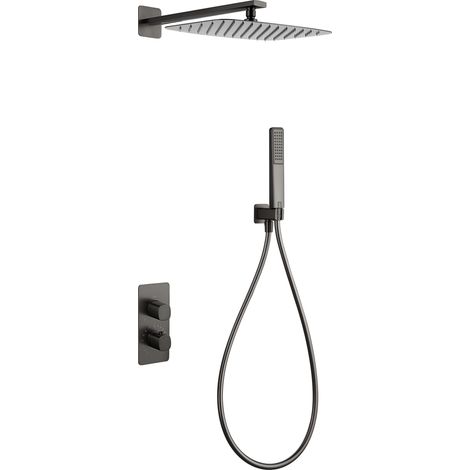 Set doccia termostatico incasso Firenze finitura gun metal spazzolato [ IMEX® ]