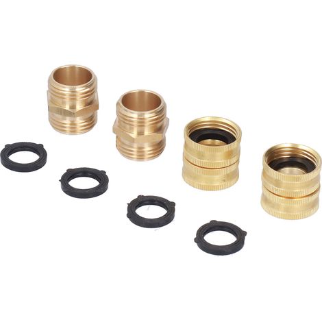 Raccord de tuyau d'arrosage 3/4 po, filetage double mâle/femelle, adaptateur en laiton pour tuyau d'eau, équipement d'arrosage