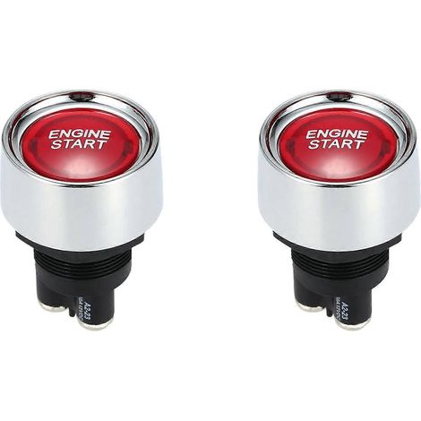 2 boutons de démarrage moteur rouge pour voiture (12 V/24 V CC), interrupteur d'allumage pour voiture de course. (1/5)