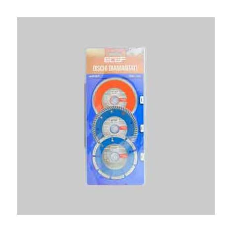 SET DISCHI DIAMANTATI PER EDILIZIA Ø 115 mm - Conf. 3 pezzi - ECEF