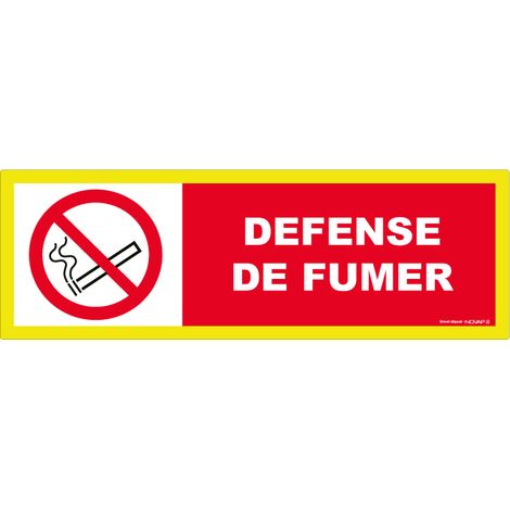 Panneau Défense de fumer - haute visibilité - 450x150mm - 4090689