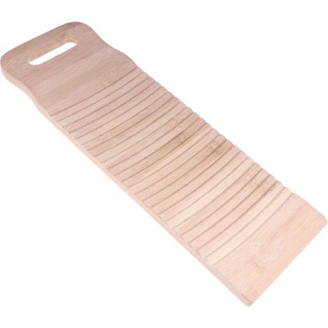 1 Planche à laver, Bambou, Antidérapante, Poignée intégrée, 45x16,8x1,8 cm, Pour lavage du linge (1/5)