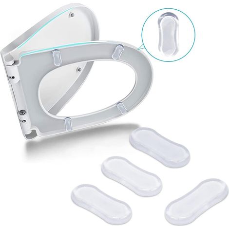 Lot de 6 protège-colles amortisseurs pour toilettes Bidet de salle de bain WATER TRANSPARENT
