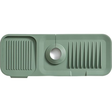 Tapis de robinet en silicone, protection d'évier sûre et sans odeur, accessoire pour la cuisine et la salle de bain, vert foncé (1/5)