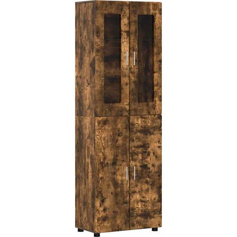 Highboard FLORIN Smoked Oak 60 x 35 x 182 cm Engineered Wood vidaXL