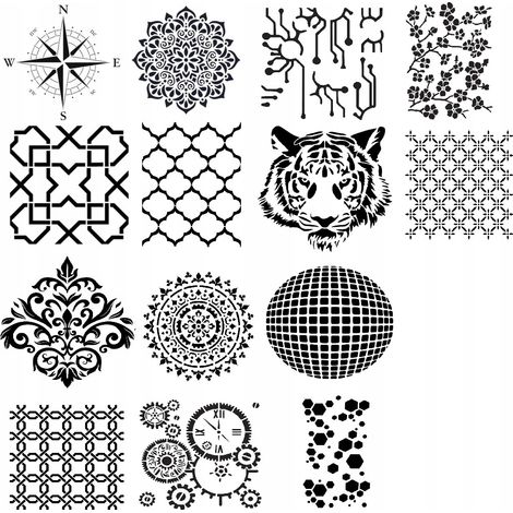 Plantilla para pintar, yeso, mandala, hormigón arquitectónico, yeso decorativo (1/5)