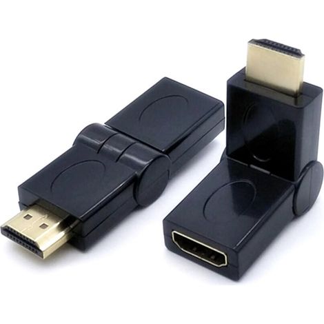 Rechtwinkliger HDMI-Anschluss, um 90°/180° drehbare Stecker-Buchse-Schnittstelle, HD-Kabeladapter, L-förmiger Anschluss. (1/5)