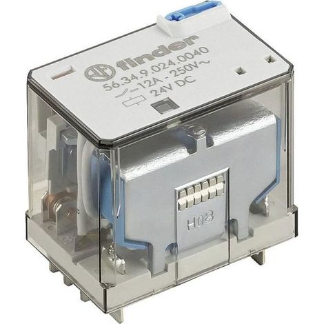 Relé finder 563490240000 12A 250V con botón de prueba
