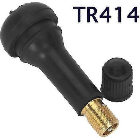 Lot de 4 valves de pneu TR414 noires avec capuchons, pour pneus tubeless. Accessoires auto et pièces détachées. (1/5)
