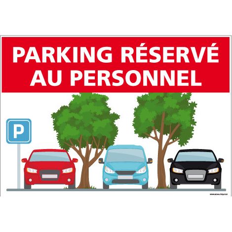 PANNEAU PARKING RESERVE AU PERSONNEL (H0310) - Adhésif - 210 x 150 mm