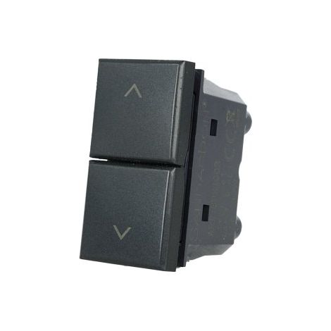 Pulsante Doppio Saliscendi 1P+1P Nero Compatibile Bticino Axolute SD21002 (1/3)