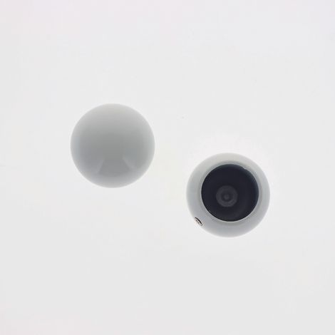 Lot de 2 Embouts Boule pour tringles à rideaux de Diam. 20mm en Blanc Mat - BOULET (1/4)