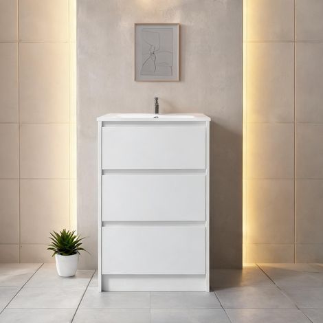 Meuble de salle de bain blanco Brillante 61 x 37 x 88 cm (1/5)