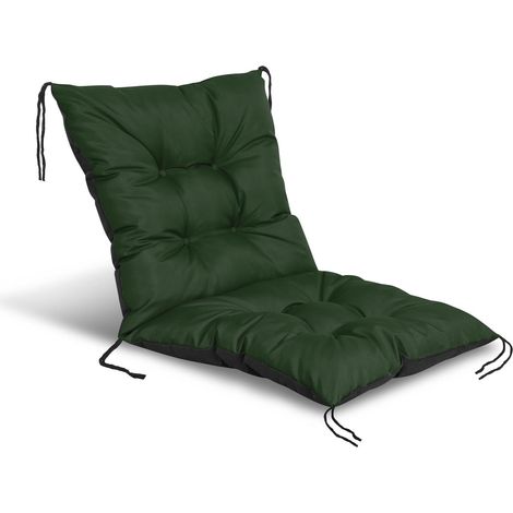 Cojín de jardín de 50x50x50 cm para silla, impermeable, verde.