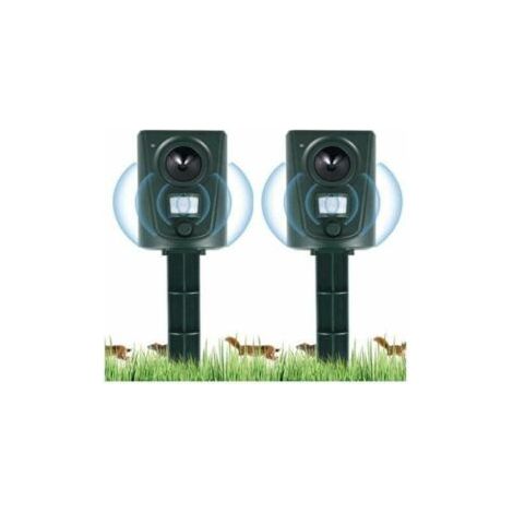 2X Ultraschall Garten Katzenabwehr, Katzenabwehr mit Erdspieß Verhindert Hunde und Katzen, Vögel, für Gärten, Felder, Baumschulen, Wasserdicht (1/5)