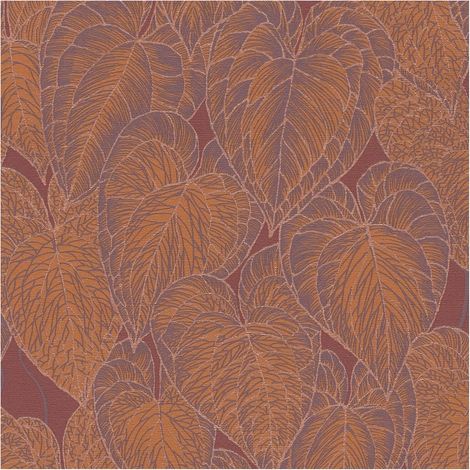 Nature wallpaper wall Profhome 781284 hot embossed non-woven wallpaper textured with floral ornaments subtly shimmering red orange purple gold 5.33 m2 (1/5)
