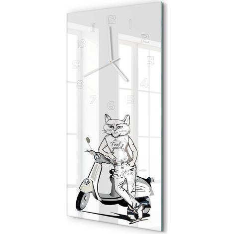 Horloge Murale Rectangulaire Verticale Fonctionne avec Pile AA 30x60 cm Chats mâles 30x60 cm (1/5)