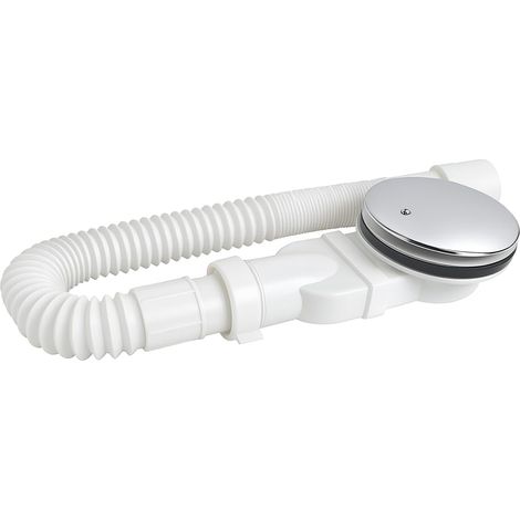 Bonde de douche de 90 mm, trou de vidange extra plat pour receveur de douche, siphon avec anti-odeur, tamis à cheveux, tuyau flexible, couvercle chromé. (1/4)