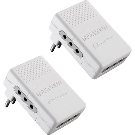 Electraline 92308 Set 2 Adattatori Multipresa Tripla 3 Posti 10A, Bianco