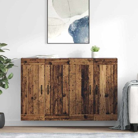 Wandmontierter Schrank 2 pcs Altholz 69,5 x 34 x 90 cm