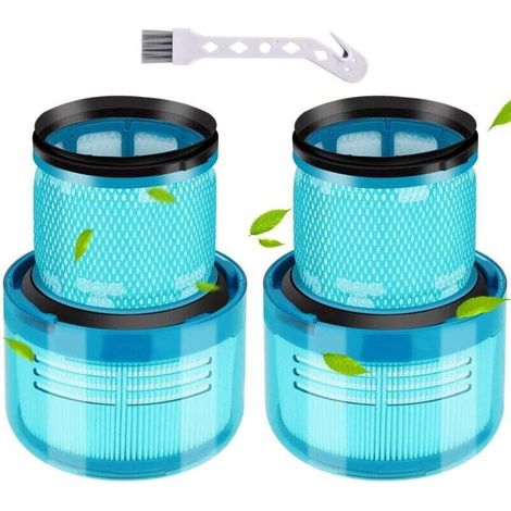 Filtres Compatible avec Dyson V6 V8 V11V12 V15 Detect Absolute, 2 Pcs Filtre de Remplacement pour Aspirateur Dysons, Bleu (1/4)