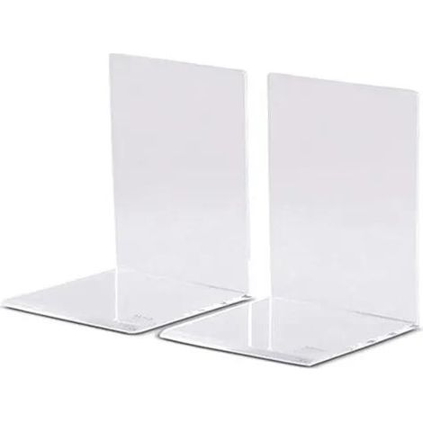 Supporto per Libri Set di 2 Acrilico Trasparente 12x12x17 cm