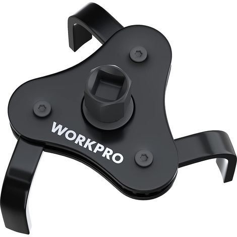 Workpro – Clé filtre à huile 3 griffes réglable 70-110mm – Mouvement 2 sens – 3 types de connexion – Acier au carbone pour durabilité (1/5)