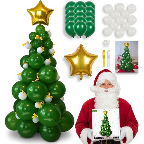 Albero di Natale artificiale con palloncini XXL 195 cm Decorazione natalizia fai da te 70 in 1