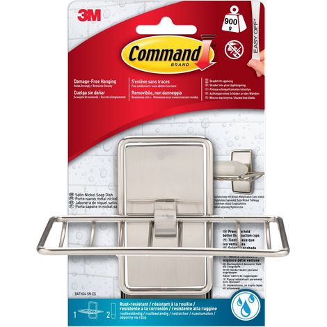 Portasapone in acciaio COMMAND, cromato COMMAND