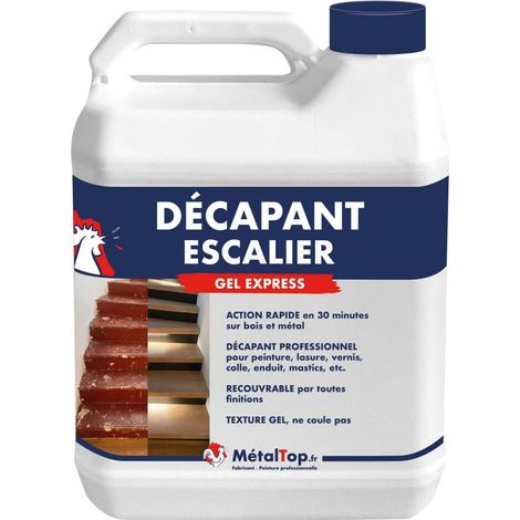 Metaltop – Décapant escalier gel 1 L – Élimine colles, peintures et vernis – Application intérieure/extérieure – Pouvoir couvrant élevé (1/5)
