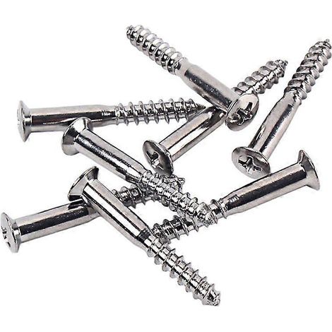 16 boulons, vis et bagues de fixation en acier compatibles avec la plaque de manche de guitare et de basse Y04A (argent) (1/2)