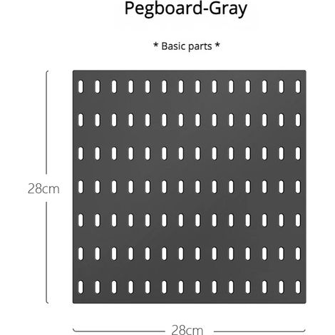 Panneau perforé noir - Accessoires pour panneau perforé : étagère suspendue avec crochets de rangement, organisateur mural sans perçage, idéal pour le garage, la cuisine ou toute autre pièce. (1/5)
