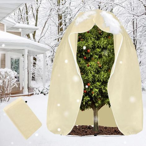 Housse d'hiver pour plantes d'extérieur, 200 x 240 cm, avec cordon de serrage et fermeture éclair, housse de protection réutilisable. (1/5)