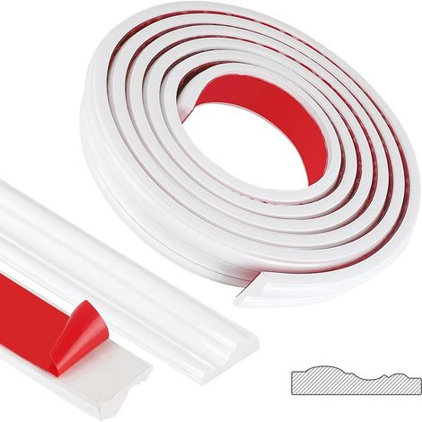 3 Mètres Moulure Flexible Auto-Adhésive de 40 mm de Large Moulure PVC Décorative Souple Murale Adhesive pour Bricolage Miroir Porte Armoire, Blanc, Modèle YT153 (1/5)