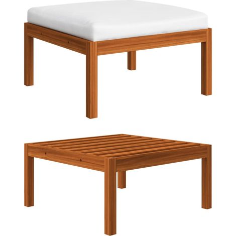 Repose-pied de jardin,Tabouret Bas avec coussin Bois d'acacia massif -BV75627 (1/5)