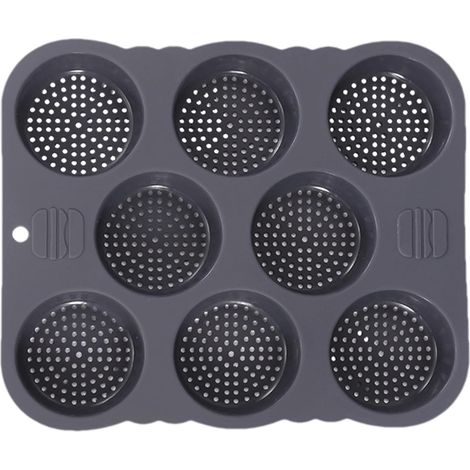 Inspiration Moule à muffins pour 8 muffins, 29,8 x 25,5 x 3 cm, moule à cupcake anti-adhésif, moule à muffins pour pain, moule à cake en silicone, gris,Parent,-