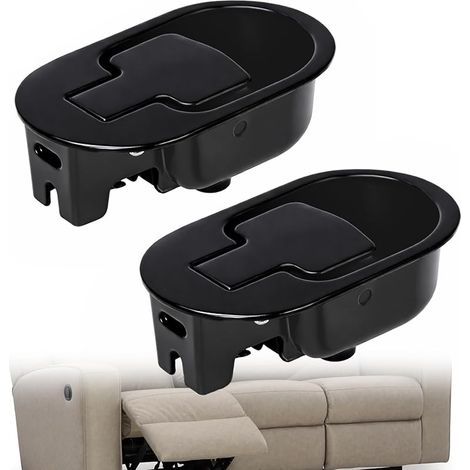Levier de Fauteuil et Canapé Inclinable Relax, Manche en Métal D'aluminium Solide Noir sans Câble (2 Pièces) (1/5)