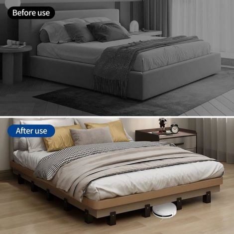 REHAUSSEUR DE MEUBLE - 4 rehausseurs de lit 10 cm réglables avec serre-joint, pour meubles robustes (1/4)