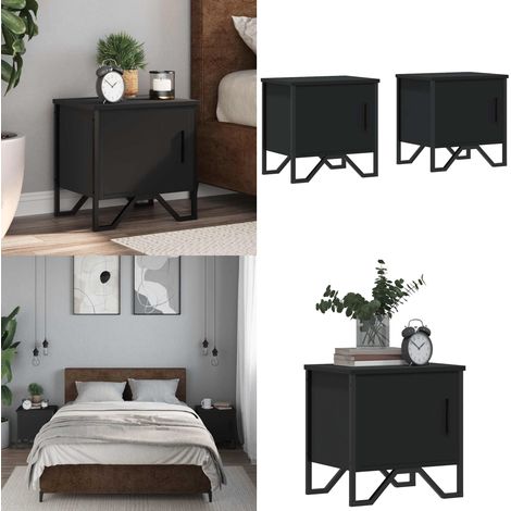 vidaXL Nachttische 2 Stk. Schwarz 40x30x40 cm Holzwerkstoff (1/5)