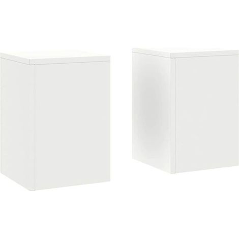 Supports pour plantes (ensemble de 2 pièces), blanc, 24 x 24 x 35 cm, acier. (1/5)