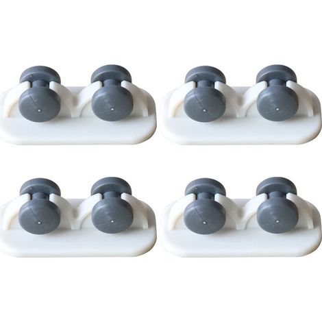 mini ruedas autoadhesivas de plástico pequeñas para muebles, contenedores, mesas, otomanas y cajas de almacenamiento (blancas, rueda unidireccional). (1/5)