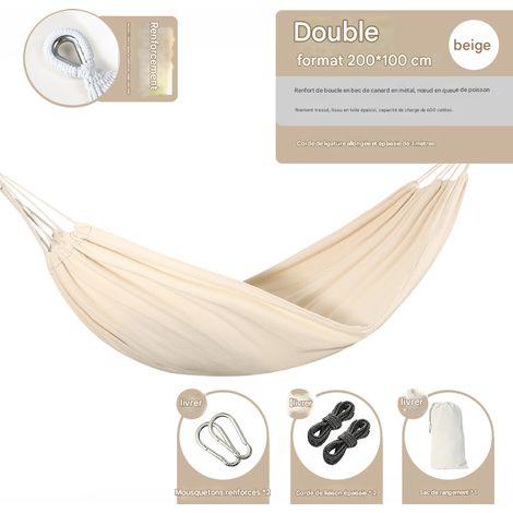Hamac de camping en toile pour l'extérieur - Pliable et portable - Disponible en plusieurs tailles et couleurs