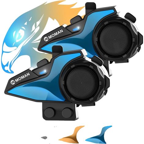 Intercomunicador para casco de motocicleta, tecnología de doble chip, sonido Hi-Fi, paquete de 2 unidades. (1/2)
