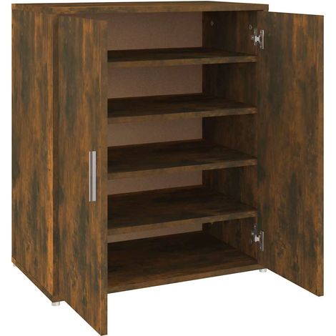 Maison Exclusive - Zapatero madera contrachapada roble ahumado 60