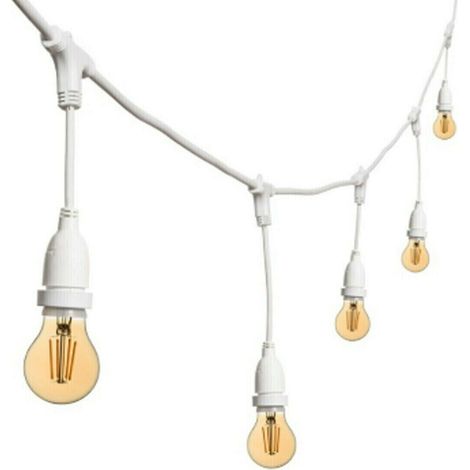GUIRLANDE LUMINEUSE 10 M AVEC DOUILLE E27, BLANCHE, EXTENSIBLE, IP44, INTÉRIEUR ET EXTÉRIEUR (1/3)