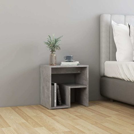 Table de chevet flottante-Table de nuit gris béton 40x30x40 cm bois d'ingénierie 820920 (1/5)